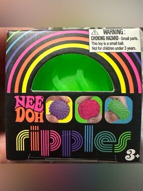 Small NeeDoh Ripples Neon Green Stress Ball